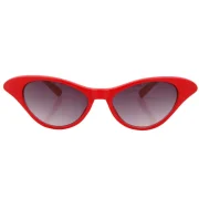 Red Cat-Eye Sunglasses With Polka Dot Detail - Image 3