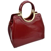 Elegant Black Patent Handbag - Image 16