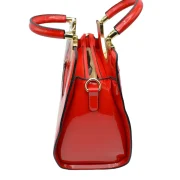 Elegant Black Patent Handbag - Image 15