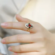 Elegant Triangular Accent Ring With Faux Gemstone - Image 2