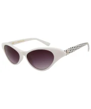 Red Cat-Eye Sunglasses With Polka Dot Detail - Image 9