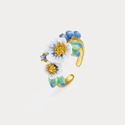 Elegant Floral Enamel Ring