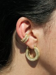 Elegant Gold-Toned Hoop Earrings - Image 2
