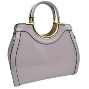 Elegant Black Patent Handbag - Image 11