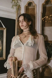 Elegant Black Beaded Cross Necklace - Image 6