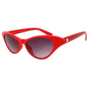 Red Cat-Eye Sunglasses With Polka Dot Detail
