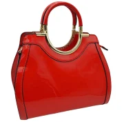 Elegant Black Patent Handbag - Image 9