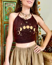 Celestial Moon Phases Halter Top - Image 3