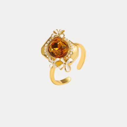 Elegant Amber Fantasy Ring