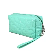 Chic Turquoise Heart Embossed Wristlet Bag - Image 2