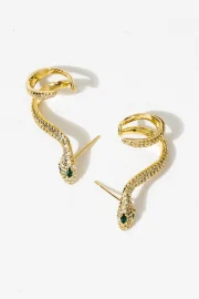 Elegant Serpent Design Earrings