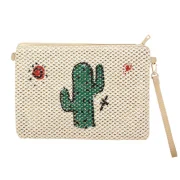 Chic Cactus Woven Clutch - Image 2
