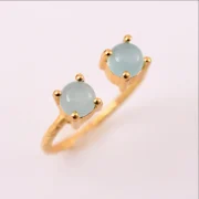 Elegant Twin Stone Adjustable Ring