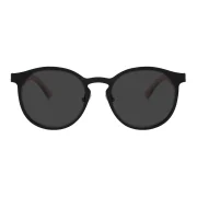 Stylish Black And Wood Frame Sunglasses - Image 3