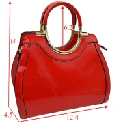 Elegant Black Patent Handbag - Image 13