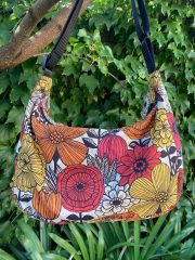 Vibrant Floral Canvas Shoulder Bag