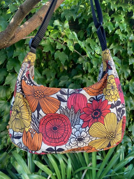 Vibrant Floral Canvas Shoulder Bag
