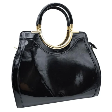 Elegant Black Patent Handbag