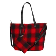 Stylish Red Plaid Shoulder Bag - Image 7