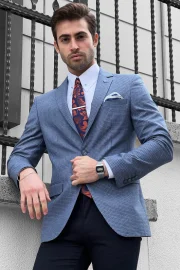 Stylish Men'S Checkered Blazer - Image 3