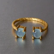 Elegant Twin Stone Adjustable Ring - Image 3