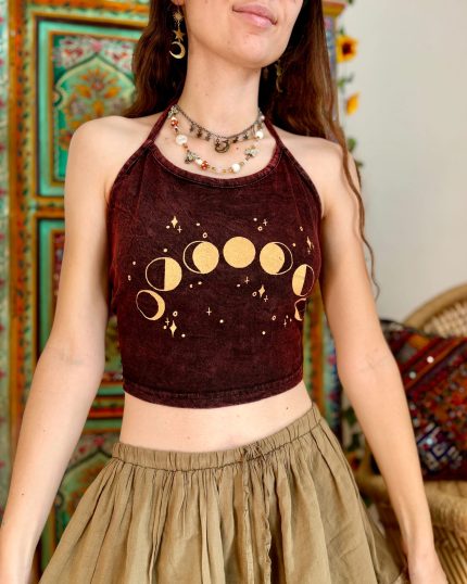 Celestial Moon Phases Halter Top
