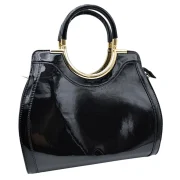 Elegant Black Patent Handbag - Image 2