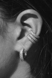 Elegant Crystal Hoop Earrings - Image 2