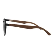Stylish Black And Wood Frame Sunglasses - Image 2