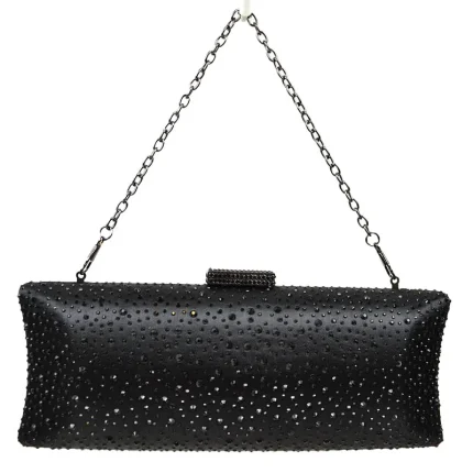 Elegant Black Studded Evening Clutch