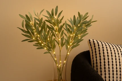 LED Olive Leaf Twig Branch Lights – Battery Powered Indoor Decork anf