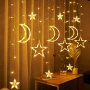 Twinkling Moon & Star LED Curtain Fairy Lights – UK - Image 6