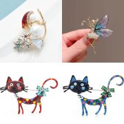 Chritmas Snowman&Fashion Angel& Lovely Cat Brooches - Image 4