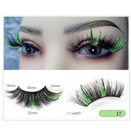 Christmas Lashes 8D Glitter Colored False Eyelashes