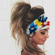 Boho Headbands Headwrap Butterfly Stretch Button Hair Bands Bandana - Image 3