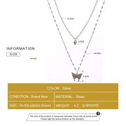 New Shiny Butterfly Necklace Double Layer Clavicle Chain Necklace - Image 6