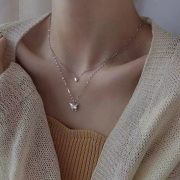 New Shiny Butterfly Necklace Double Layer Clavicle Chain Necklace - Image 4